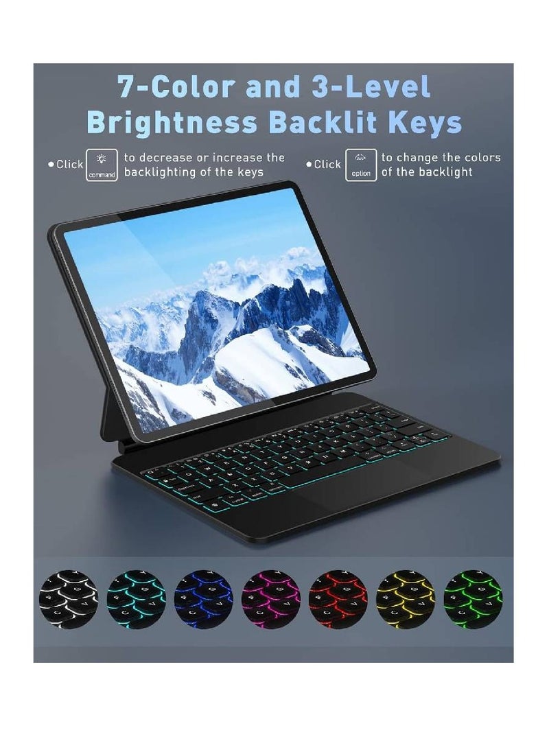 HYX - Magic-Style Keyboard for New iPad 10.9 inch 10th Generation, Floating Keyboard Folio Bluetooth with Trackpad and 7-Color Backlit for New iPad 10.9" 10th Gen 2022 US Layout - Image 1