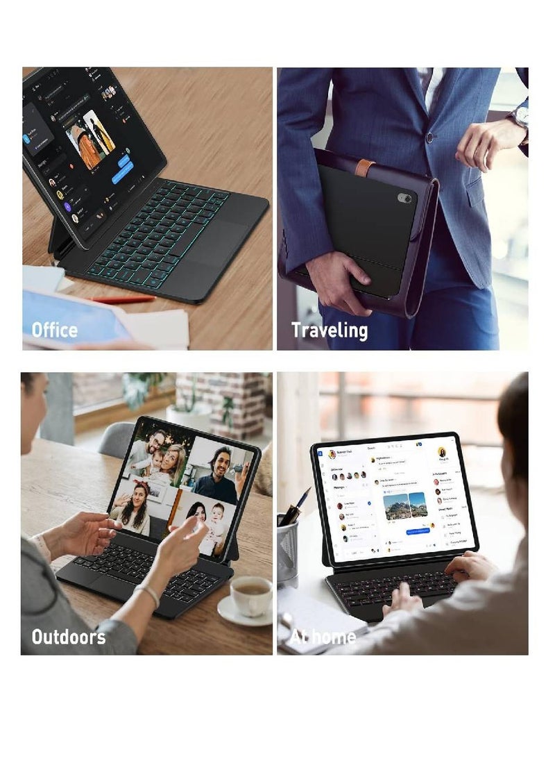 HYX - Magic-Style Keyboard for New iPad 10.9 inch 10th Generation, Floating Keyboard Folio Bluetooth with Trackpad and 7-Color Backlit for New iPad 10.9" 10th Gen 2022 US Layout - Image 1