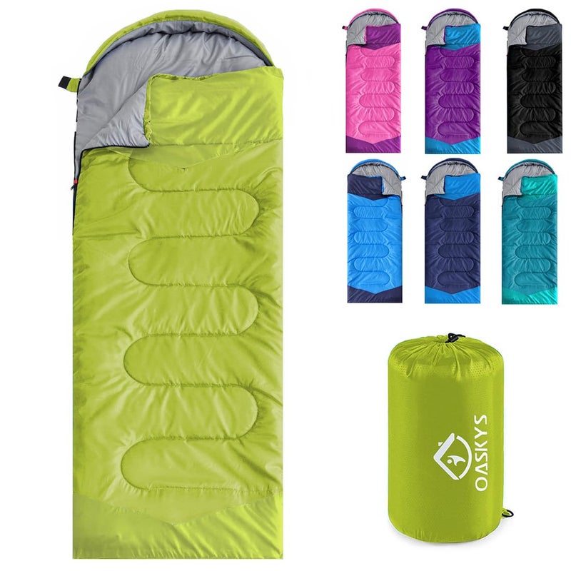 oaskys Camping Sleeping Bag 3 Season Warm Cool Weather Summer Spring Fall Lightweight Waterproof for Adults Kids Camping Gear Equipment Traveling and Outdoors