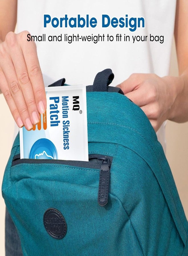 MQ Motion Sickness Patches, Waterproof Patch Behind Ear for Car Airplane Altitude Sickness, Sea Sickness Patches for Cruise Travel Essentials(20 Pack)(Non Drowsy - Image 5