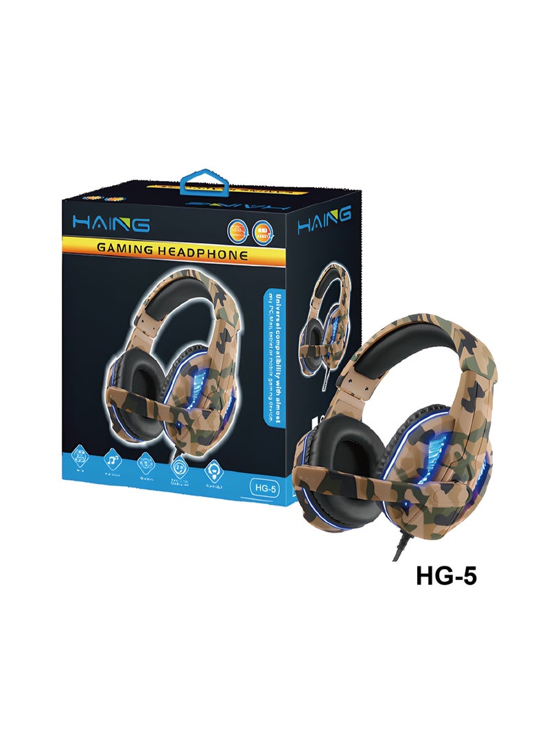Haing HG-5 Gaming Headset with Mic and LED Light