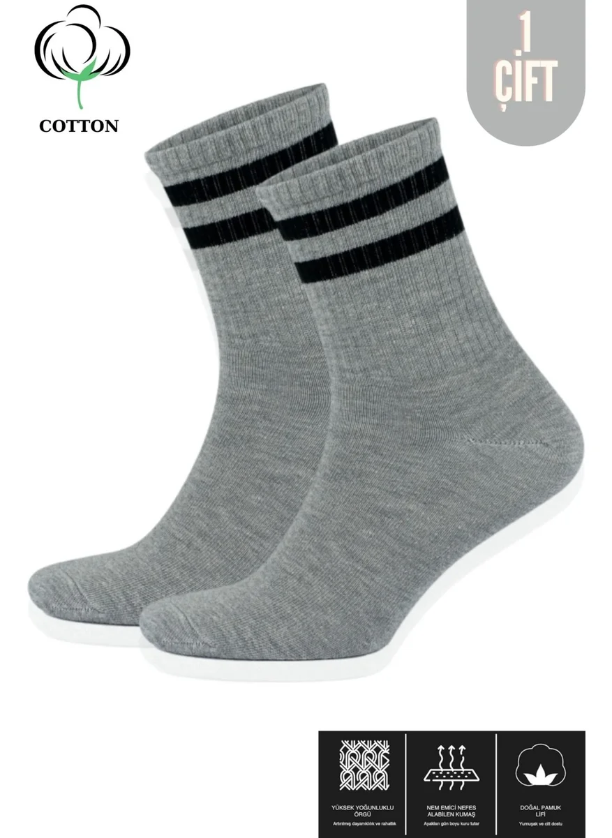 كرال سوكس Men's - Women's Striped College Tennis Socks Cotton Anti-Sweat Socks