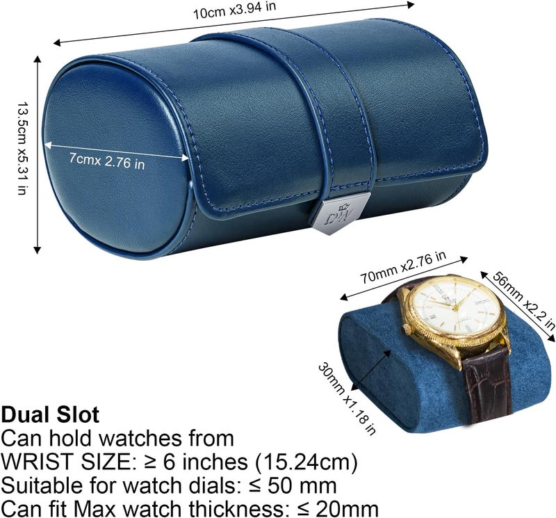 DUKWIN Vegan Leather Watch Roll Traval Case Box with 1 Slots with Removable Pillows and Microfibre Fleece Interior, Portable Watch Display Organizer for Watches/Bracelets for Men & Women - Image 2