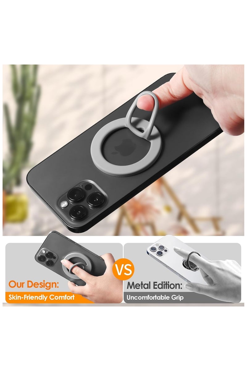 MORTICO Magnetic Phone Grip Holder (Compatible with MagSafe) Thin Silicone Finger Loop Ring for iPhone - Image 3