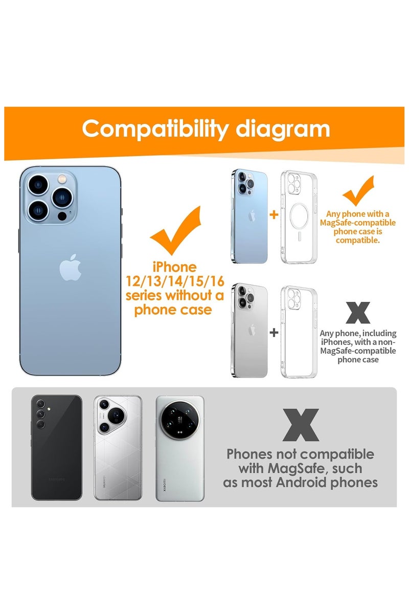 MORTICO Magnetic Phone Grip Holder (Compatible with MagSafe) Thin Silicone Finger Loop Ring for iPhone - Image 4