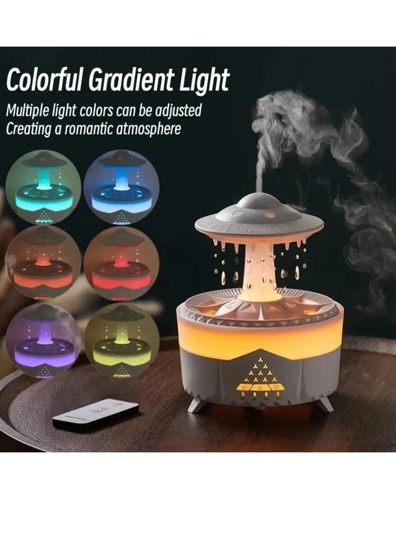 Denx Cloud Rain Humidifier Colorful Light Raindrop Aroma Diffuser with Desktop Fountain Water Drop Sound for Home Office Restaurant - Image 5