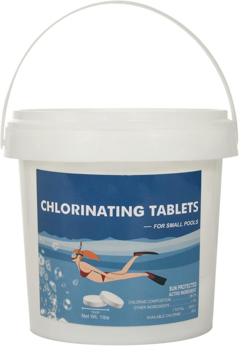 comfrt Pool Chlorine Tablets 1 inch Chlorinating Tablets 1 lb 2lb for Pools Hot Tubs 1 inch Chlorine Tabs for Swimming Pools Spa Hot Tub (1 Lb) - Image 1