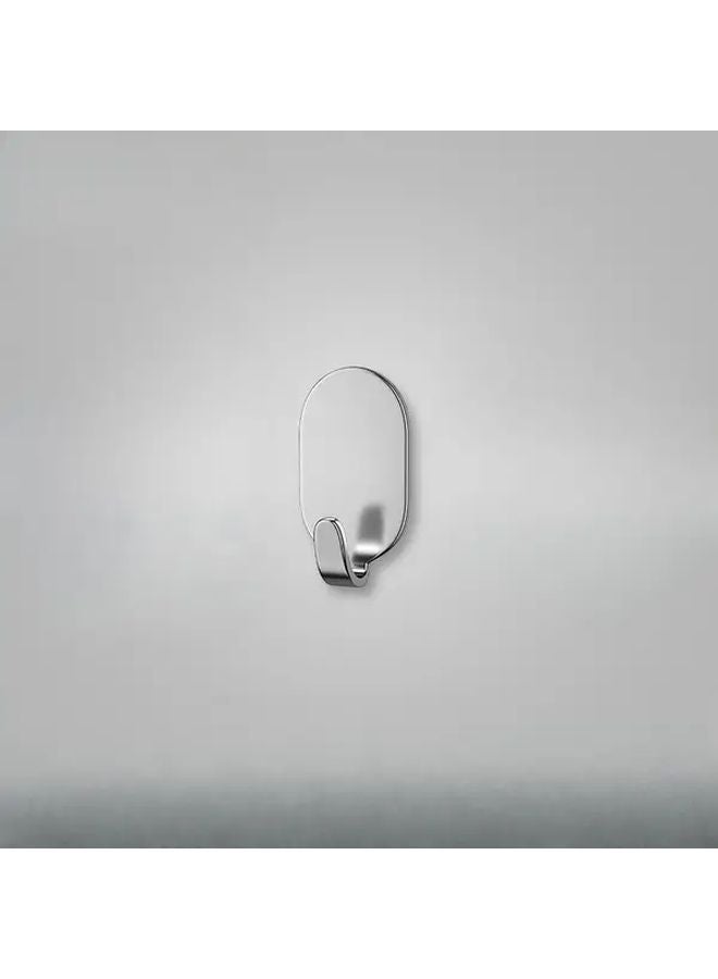 Heavy Duty Stainless Steel Wall Mounted Hooks Silvery No Drill Adhesive Installation Load Bearing - Image 1