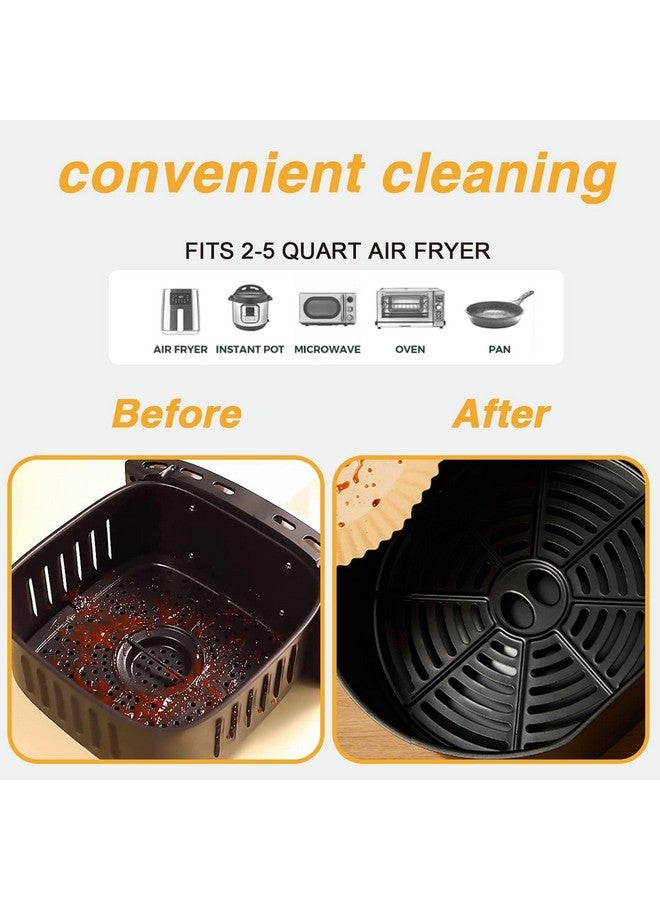 PureBake بطانات ورقية قابلة للتخلص من PureBake للقلي الهوائي: 100 قطعة من أوراق البرشمان المقاومة للزيت دائرية، بطانة سلة القلي الهوائي للخبز والطهي (8 بوصة) بني مربع - Image 3