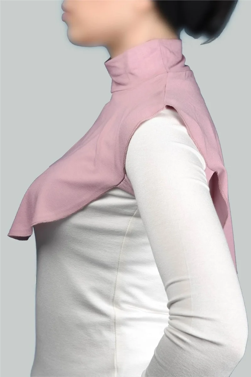 التوبة Plain Turtleneck Turtleneck Combed Cotton Hijab Neck Collar - Dark Pink