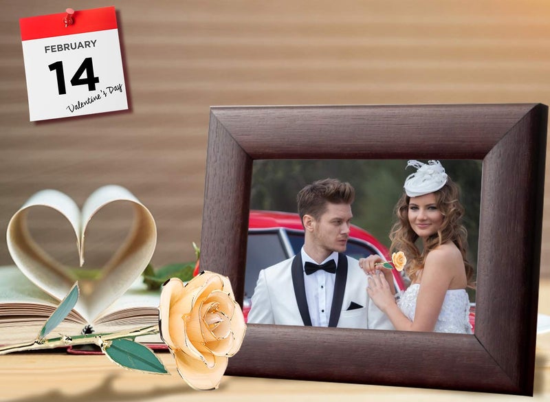 ZJchao Love Forever Long Stem 24k Gold Dipped Rose Flower, Love Gift to Wife, Mom, Girlfriend (White) - Image 2