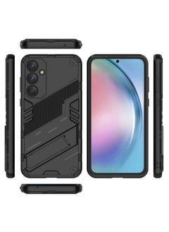 Generic Punk Armor 2 in 1 PC Tpu Shockproof Phone Case with Invisible Holder For Samsung Galaxy A25 (Black)  - Image 3