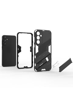 Generic Punk Armor 2 in 1 PC Tpu Shockproof Phone Case with Invisible Holder For Samsung Galaxy A25 (Black)  - Image 4