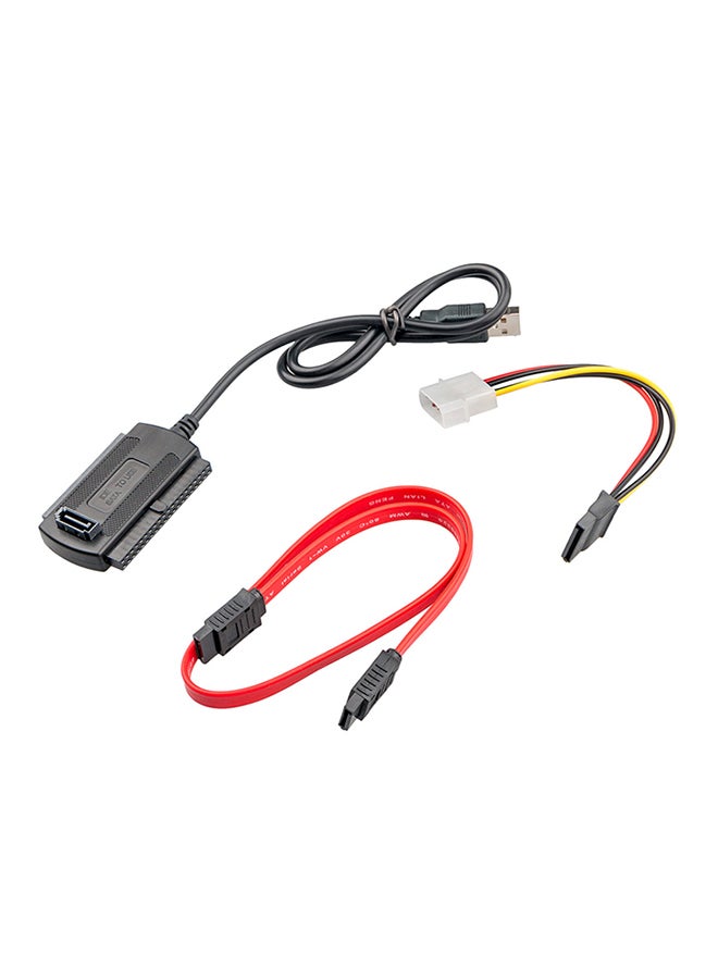 SATA/PATA/IDE Drive To USB 2.0 Adapter Converter Cable Kit Black/Red/Yellow - Image 1