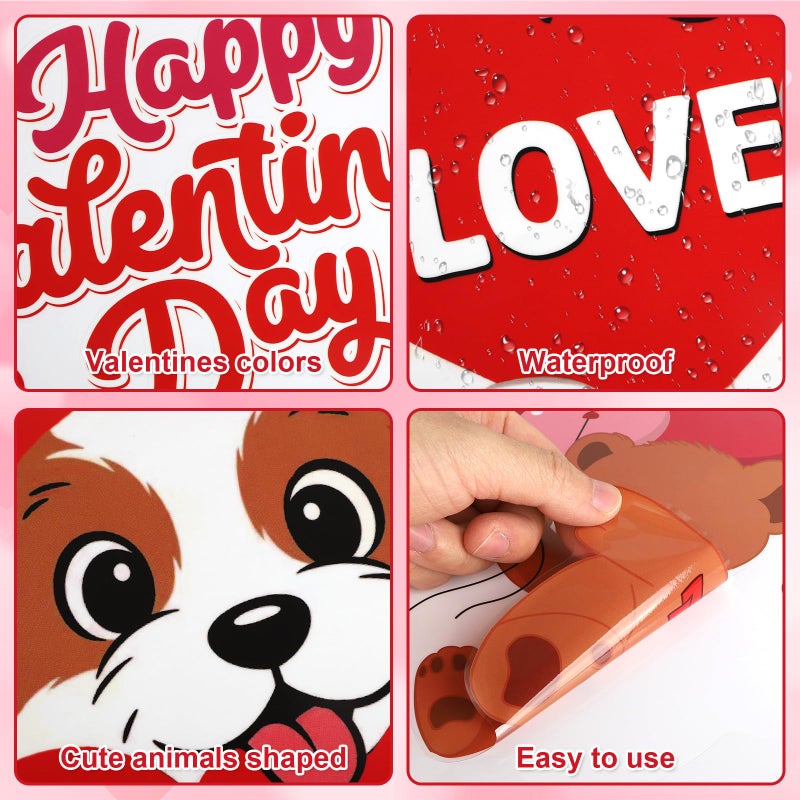 COCHIE Happy Valentine's Day Window Clings 6 Sheets, Red Pink Hearts Window Decals Clings for Home Classroom Party Decorations Supplies, Reusable Valentine XOXO Love Cling for Windows (Valentines) - Image 3