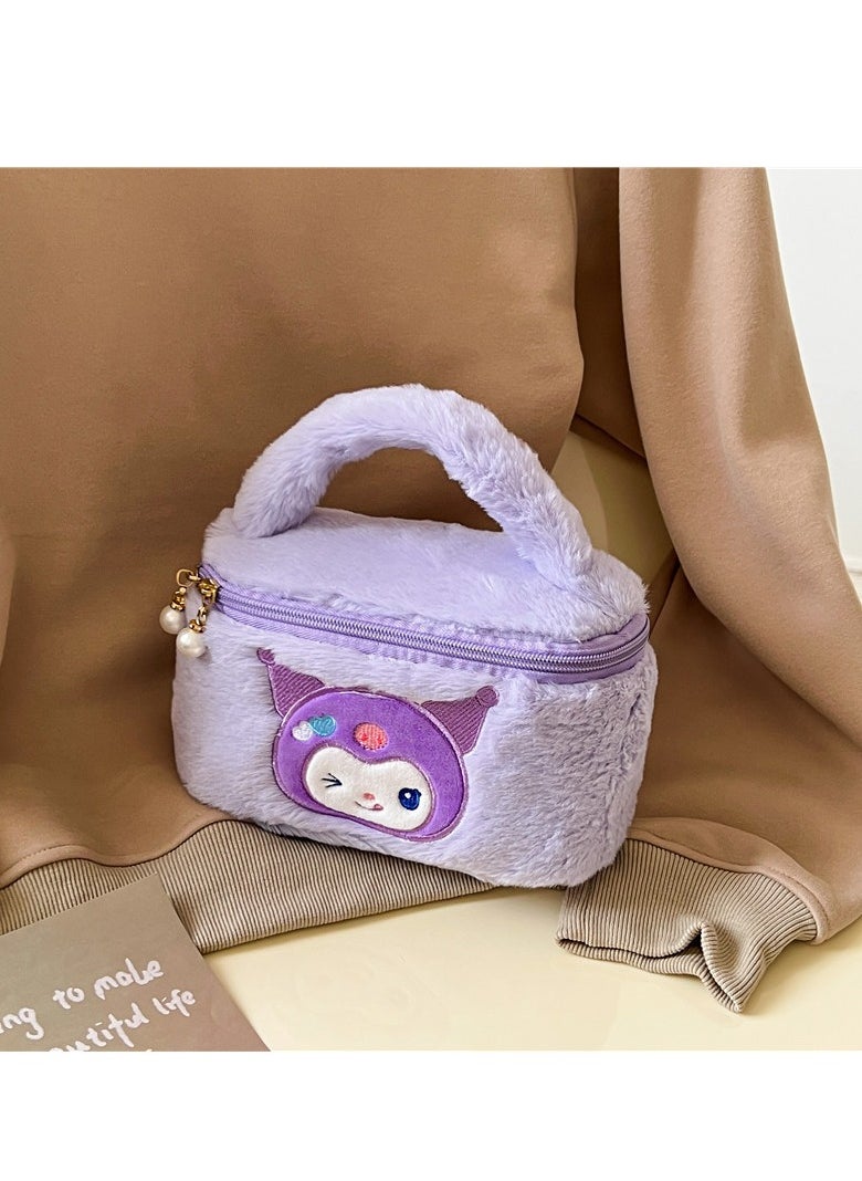 Sanrio 8-inch Sanrio Kuromi portable plush cosmetic bag  - Image 1