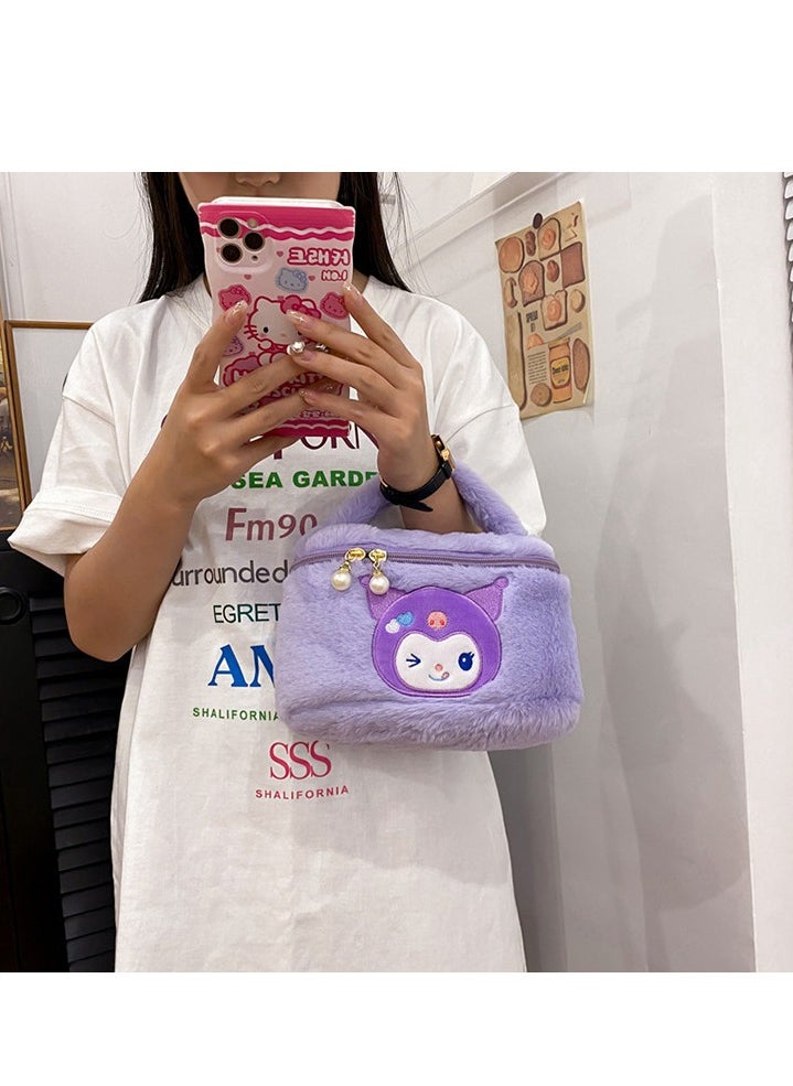Sanrio 8-inch Sanrio Kuromi portable plush cosmetic bag  - Image 3