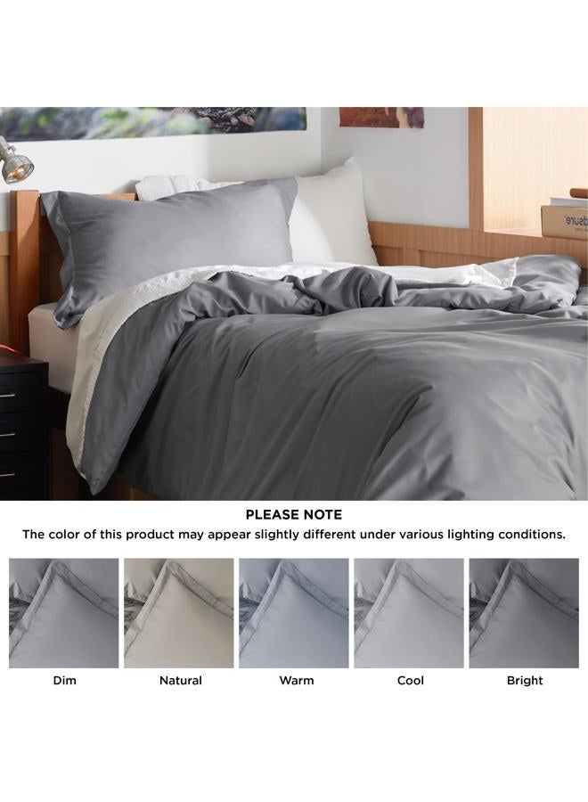 Bedsure Duvet Cover Twin/Twin XL Size - Extra Soft Double Brushed Bedding Set with Zipper Closure, 2 Pieces, Includes 1 Duvet Cover (68"x90") & 1 Pillow Sham, Comforter Not Included, Grey - Image 5
