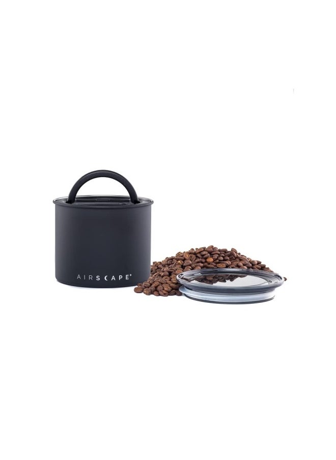 Generic - Planetary Design  Airscape Stainless Steel Coffee Canister Food Storage Container Patented Airtight Lid Push Out Excess Air Preserve Food Freshness Small Matte Black - Image 1