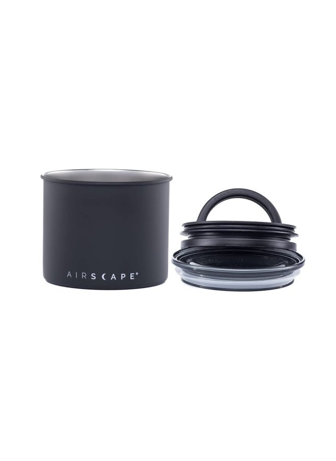Generic - Planetary Design  Airscape Stainless Steel Coffee Canister Food Storage Container Patented Airtight Lid Push Out Excess Air Preserve Food Freshness Small Matte Black - Image 1