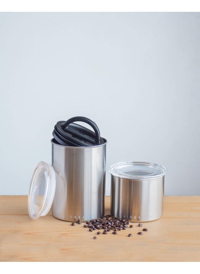 Generic - Planetary Design  Airscape Stainless Steel Coffee Canister Food Storage Container Patented Airtight Lid Push Out Excess Air Preserve Food Freshness Small Matte Black - Image 1