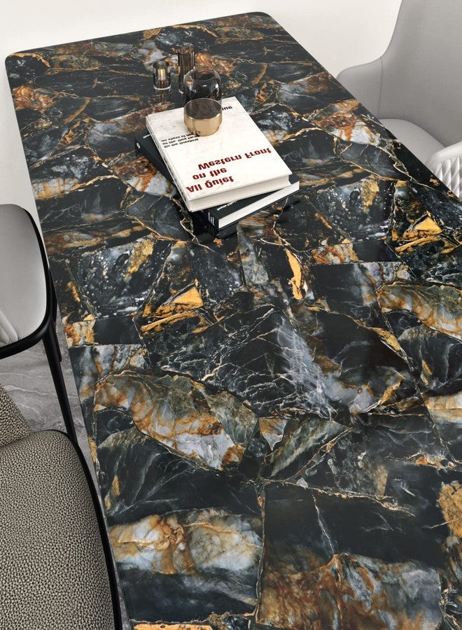 Wallercity Glossy Black/Gold Marble Wallpaper for Backsplash Peel and Stick Countertops Self Adhesive Wall Paper Sticker Waterproof Kitchen Marble Contact Paper for Cabinets Shelf Liner 15.8''x78.7'' - Image 5