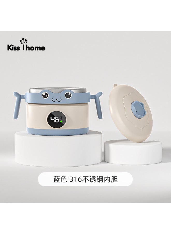 Pure Titanium Liner Kidsren's Water-filled Insulated Bowl Infant Household Food Supplement Bowl Baby Smart Temperature Screen Display Eating Bowl