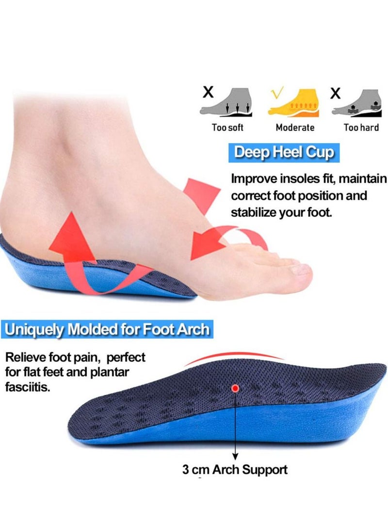 KASTWAVE Height increasing Insole, Heightening Insole for Men, Arch Support Half-insert Shock-absorbing Heel Lift Pad for Men, Comfortable and Breathable Height-increasing Insole (L) - Image 2