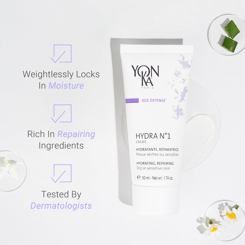 Yonka Yon-Ka Daily Reparative Moisturizer, Hydra No. 1 Creme - Rich Anti-Aging Skincare with Hyaluronic Acid, Vitamins A, C & E for Dry Skin, Paraben-Free, 50ml - Image 2