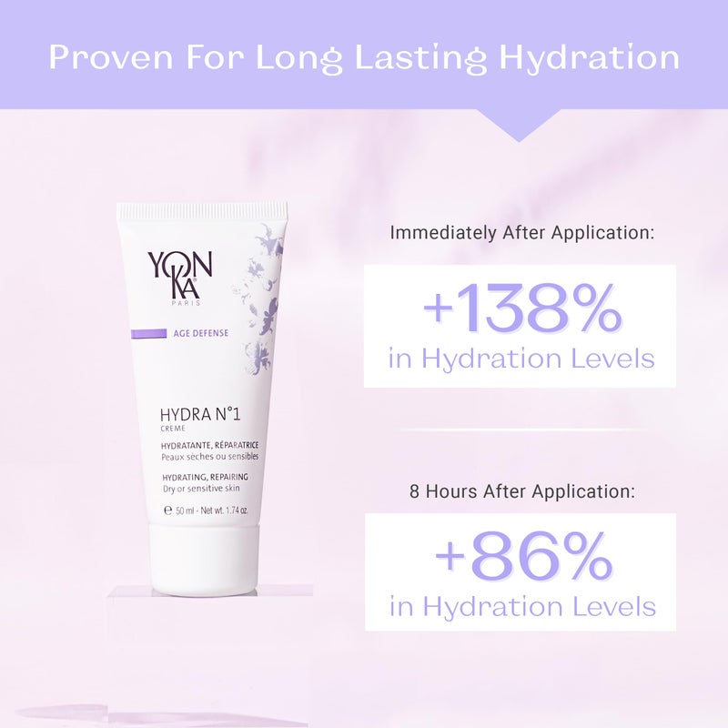 Yonka Yon-Ka Hydra No. 1 Creme (50ml) Anti-Aging Face Moisturizer, Hydrate Dry Skin with Hyaluronic Acid and Vitamin C, Rich Daily Cream to Restore Youthful Radiance, Paraben-Free - Image 4