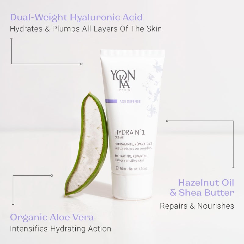 Yonka Yon-Ka Hydra No. 1 Creme (50ml) Anti-Aging Face Moisturizer, Hydrate Dry Skin with Hyaluronic Acid and Vitamin C, Rich Daily Cream to Restore Youthful Radiance, Paraben-Free - Image 5
