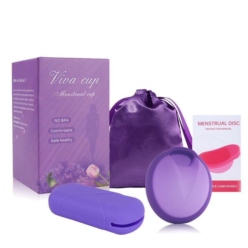 Silicone Menstrual Cup For Women During Menstrual Period, Menstrual Cup Instead Of Sanitary Napkin, Menstrual Cup With Built-In Menstrual Disc, Colorful Buckle Style - Image 3