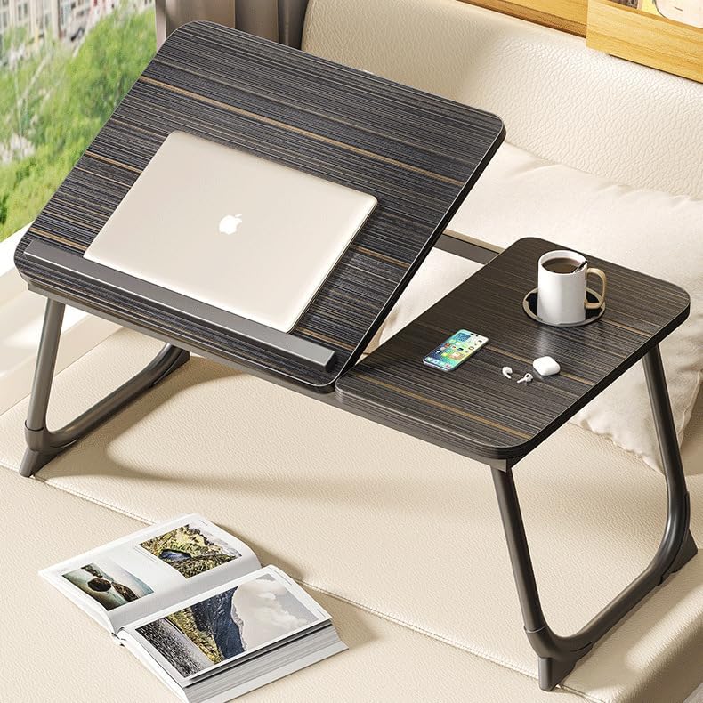 BLYPHOO Foldable Laptop Desk for Bed - Laptop Table Adjustable Height Tilt with Cup Holder – Upgraded Lap Desk Folding for Bed Couch Sofa, Portable Laptop Tray Table for Working Reading Study Easting (black) - Image 5