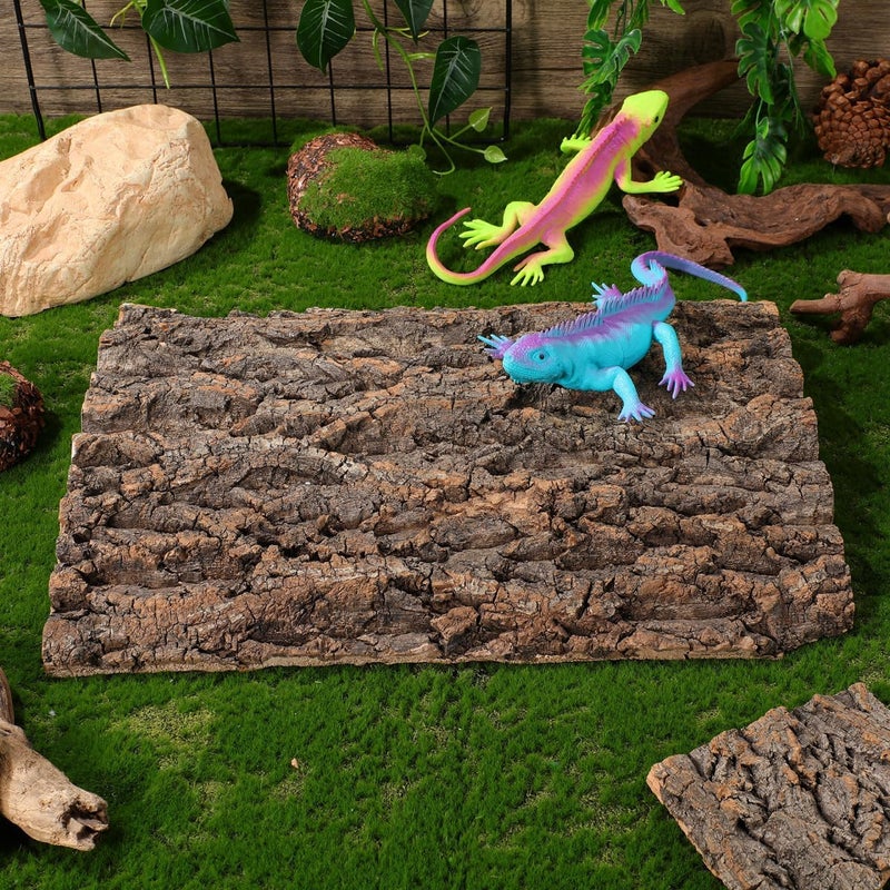 NUOBESTY Terrarium Cork Bark Reptile Terrarium Background Reptile Hide Climbing Bark Natural Climbing Mat Habitat Decor for Spider Lizard Turtle Beared Dragon, 30x40cm - Image 3
