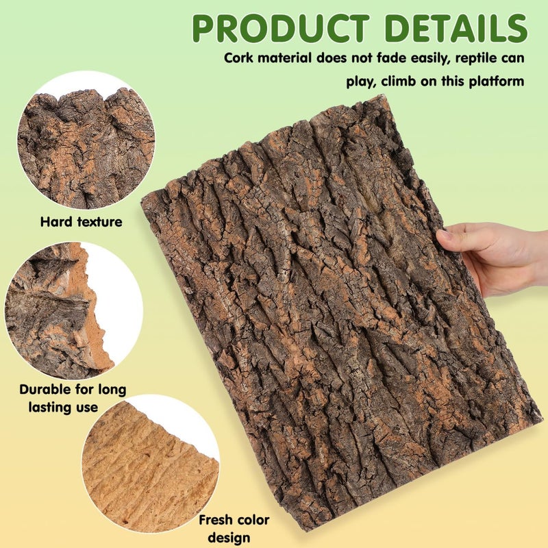 NUOBESTY Terrarium Cork Bark Reptile Terrarium Background Reptile Hide Climbing Bark Natural Climbing Mat Habitat Decor for Spider Lizard Turtle Beared Dragon, 30x40cm - Image 5