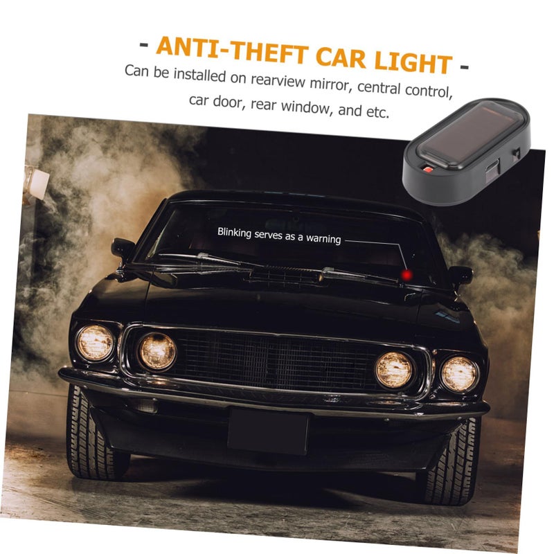 Solar Powered Simulation LED Flashing Car Warning Lamp 2pcs Auto Interior Exterior - Image 5