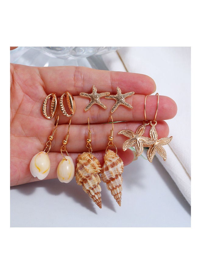 NIBEMINENT Pair Of 5 Ear Studs And Dangle Earrings Set  - Image 3