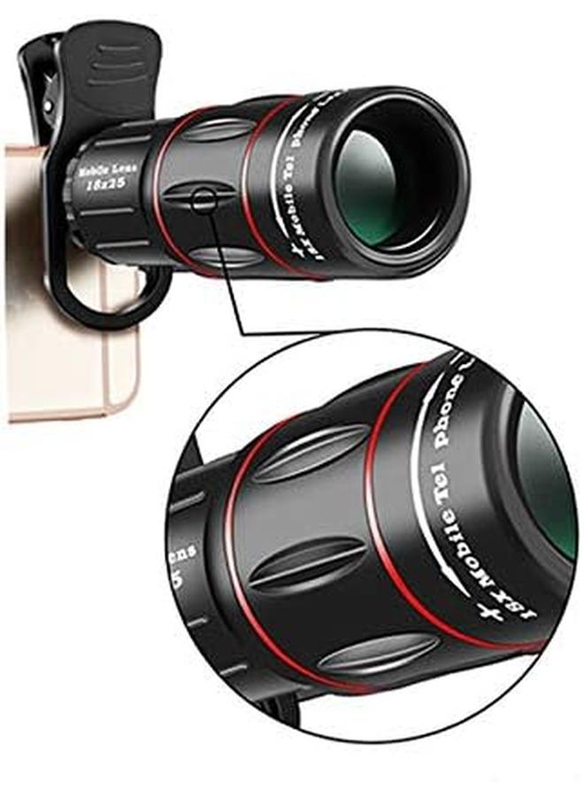 إيروريكس عدسة كاميرا الهاتف المحمول، تلسكوب أحادي العين 18X25 عالمي، عدسة تكبير للهاتف المحمول تناسب معظم الهواتف الذكية لمشاهدة الطيور والسفر والصيد وصيد الأسماك وألعاب كرة القدم والحفلات الموسيقية في الهواء الطلق - Image 4