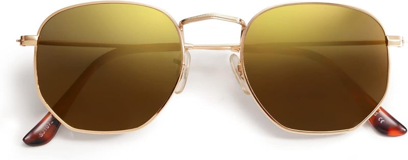 Sojos Square Polarized Sunglasses for Women Men Small Hexagonal Polygon Mirrored Lens SJ1072 - Image 1