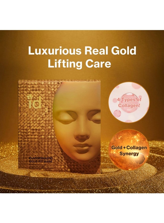 ID.AZ ID.AZ Dermastic Gold Fit Mask | Rejuvenating Facial Masks | Hydrating, Toning & Firming Facial Mask | Helps Enhance Skin Elasticity | Made in Korea - 4 Packs - Image 4