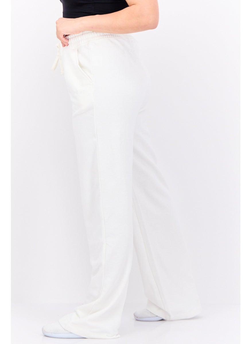 Juicy Couture Women Regular Fit Embroidered Logo Palazzo Pant, Off White  - Image 4
