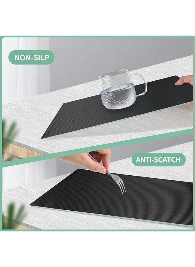 ElastPro حصيرة مطاطية مضادة للانزلاق من إيثيلين فينيل أسيتات 45 سم × 5 م باللون الأسود، مناسبة للطعام، قابلة للغسل، للاستخدام في الثلاجة، المطبخ، الأدراج، بطانة الرفوف، والطاولة (نقش خطي، أسود) - Image 5