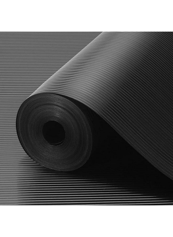 ElastPro حصيرة مطاطية مضادة للانزلاق من إيثيلين فينيل أسيتات 45 سم × 5 م باللون الأسود، مناسبة للطعام، قابلة للغسل، للاستخدام في الثلاجة، المطبخ، الأدراج، بطانة الرفوف، والطاولة (نقش خطي، أسود) - Image 1
