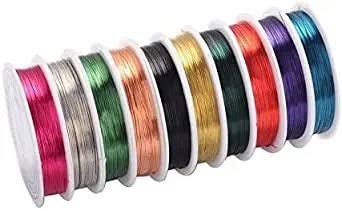Satra Traders Jewellery Copper Wire Tarnish Proof Brass Bendable Metal Wire for Jewellery Making Sculpting Modelling Crafts Wire Weaving Wrapping Size 03 Approx 8mtr Qty 10pcs Multicolor - Image 3
