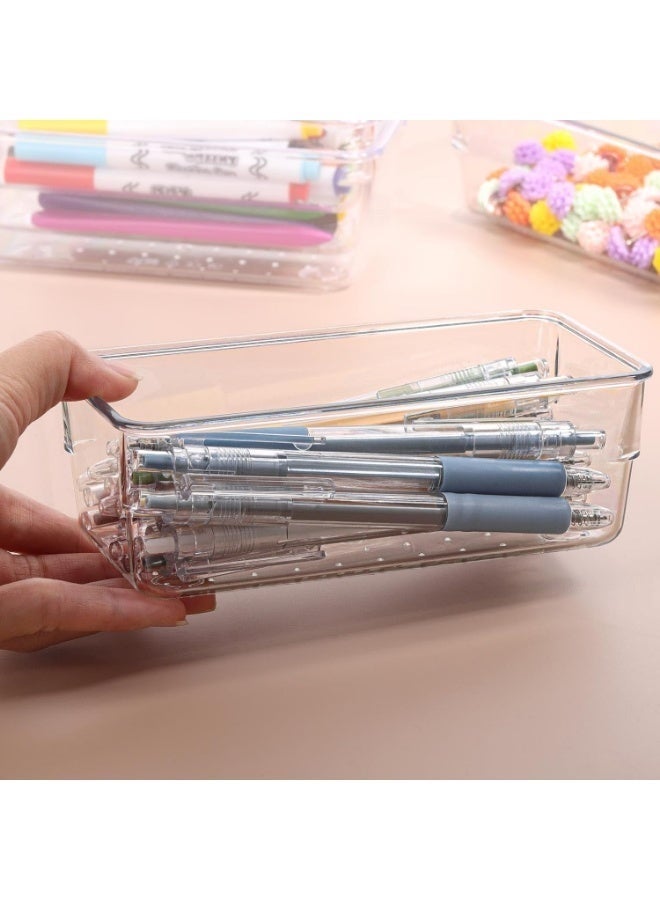 zoba 6 pieces of clear plastic drawer organizers, for makeup, jewelry, kitchen, bathroom and office - Image 4