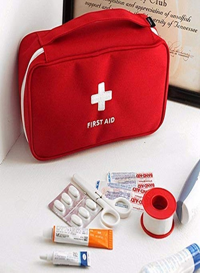 Portible Medicine Organizer Box For Travelling Car, Home, Office | Emergency First Aid Kit Box Organizer | Polyester Multi-Function Large Medical First Aid Kit Storage Pouch (pack of 1).