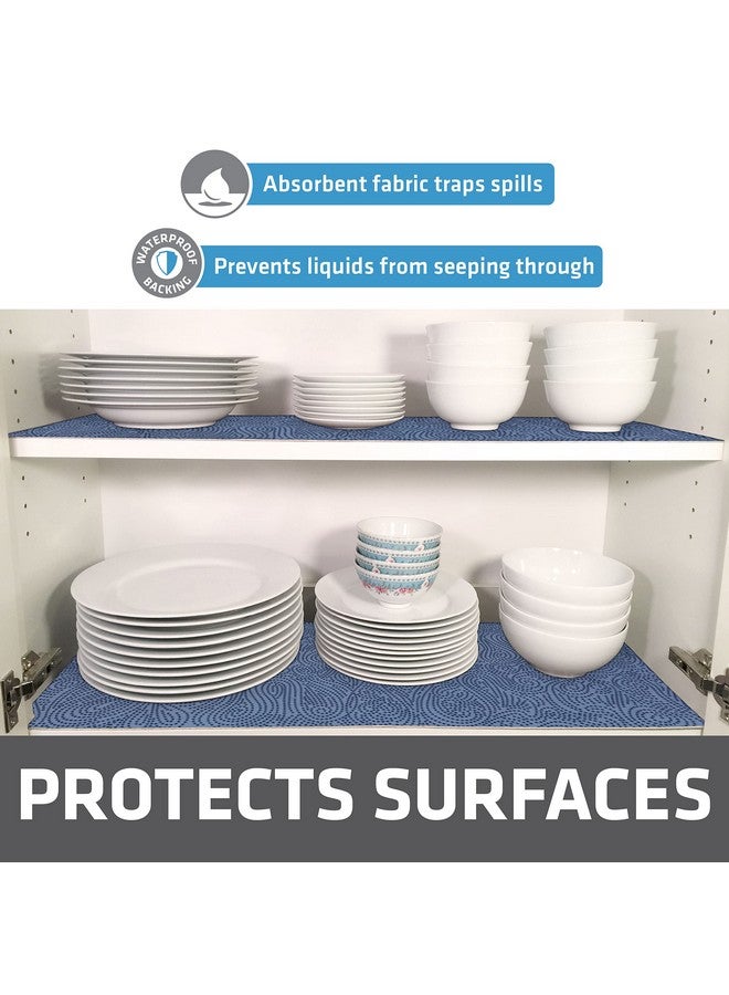Drymate Premium Luxury Shelf & Drawer Liner, Thick Cushioned Fabric, Non-Adhesive, Absorbent, Waterproof, Slip-Resistant, Liners for Kitchen Cabinets, Cupboards (USA Made)(12”x59”)(2-Pack)(Blue) - Image 2