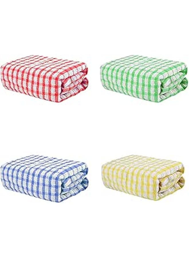 4Pcs Cotton Dish Cloths 31x31cm Thick Absorbent Kitchen Towels Multipurpose Cleaning Rags - Image 1