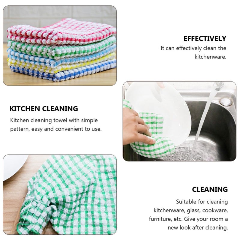 4Pcs Cotton Dish Cloths 31x31cm Thick Absorbent Kitchen Towels Multipurpose Cleaning Rags - Image 4