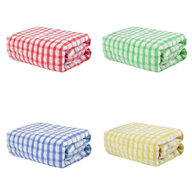 4Pcs Cotton Dish Cloths 31x31cm Thick Absorbent Kitchen Towels Multipurpose Cleaning Rags - Image 2
